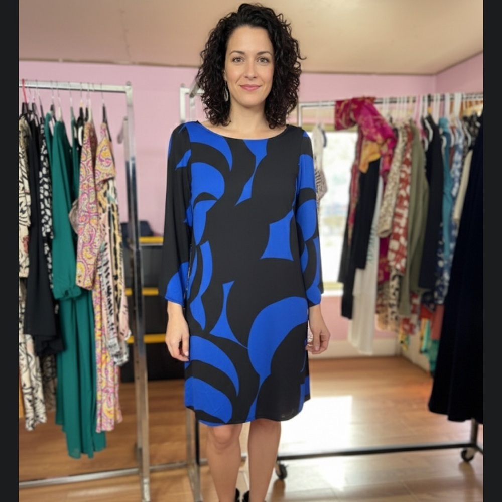 I.N.C international concepts, size, medium Black and Blue Patterned Dress